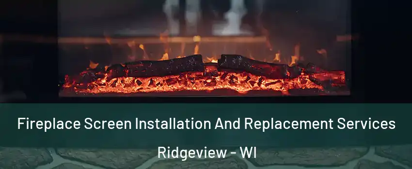 Fireplace Screen Installation And Replacement Services Ridgeview - WI